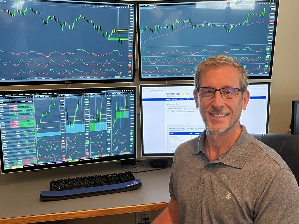Jim Prince in front of trading screen